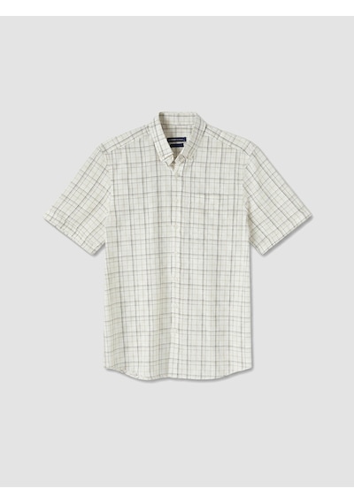 Lcwaıkıkı Classic Bej Regular Fit Ekose Erkek Gömlek