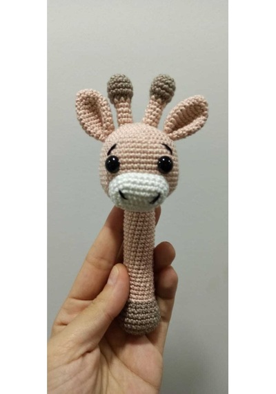 Yenidoğan Sevimli Zürafa Çıngırak Amigurumi Organik Oyuncak Karış Çok Renkli