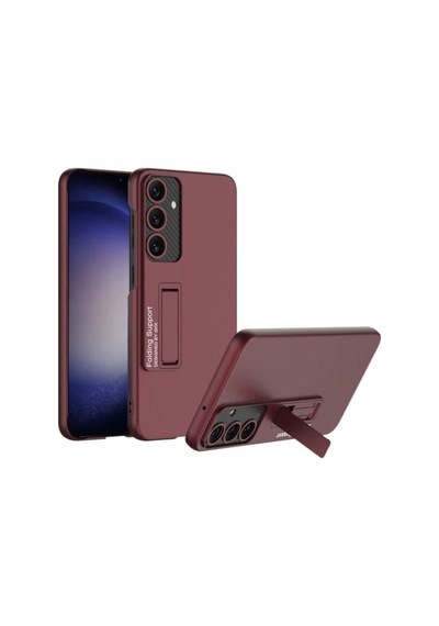 Galaxy S24 Plus Kılıf Zore Standlı Ays Kapak Mürdüm