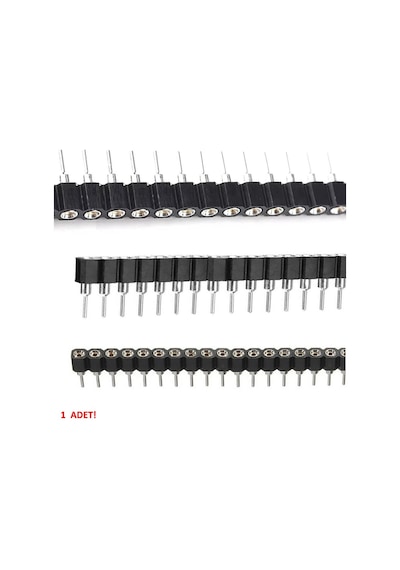1x40 Pin Precision Dişi Header Tek Sıra 2.54mm 180 Derece Yuvarlak Kırılabilir