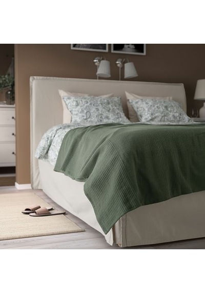 Ikea Indıra Yatak Örtüsü, Koyu Yeşil, 230x250 Cm