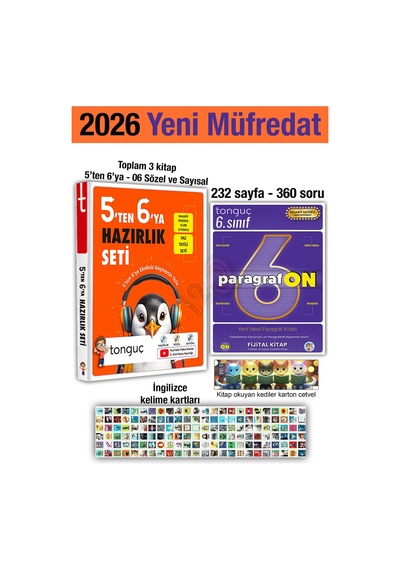 5'ten 6'ya Hazırlık Seti 2026 4 Kitap Yaz Tatili 5. Sınıf Tekrar 6. Sınıf Konu Özet Paragrafon