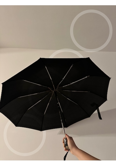 Ogdo - 10 Telli Premium Tam Otomatik Katlanır Şemsiye Siyah