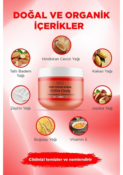 Body Scrub Besleyici, Nemlendirici Ve Arındırıcı, Shea Şeker Scrub 300 Ml Cotton Candy