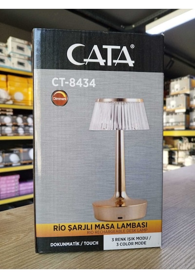 Rio 3 Renk Mod'lu Dekoratif Dokunmatik Şarjlı Masa Lambası Ct-8434 Beyaz