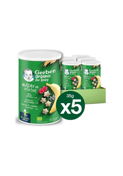Organik Pirinçli, Buğdaylı, Muzlu Ve Ahududulu Bebek Atıştırmalığı 35 G X 5 Diğer