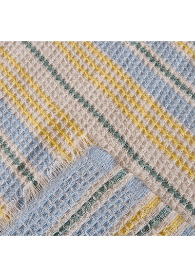 Soft Radiant Çift Kişilik Pike - Ekru / Mavi - 200x230 Cm Renkli