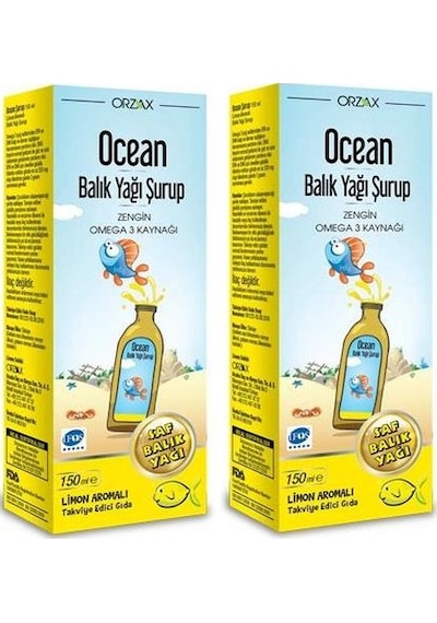 Ocean Omega 3 Şurup 150Ml. Limon Aromalı 2 Adet