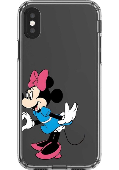 Apple Uyumlu iPhone Xs Max Şeffaf Kılıf Couple Minnie 2 Tasarımlı