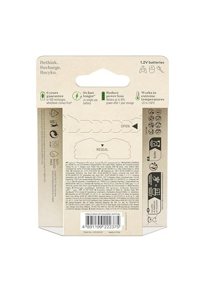 Batteries Recyko 2100 Aa Kalem Ni-mh Şarjlı Pil, 1.2 Volt, 6'li Kart