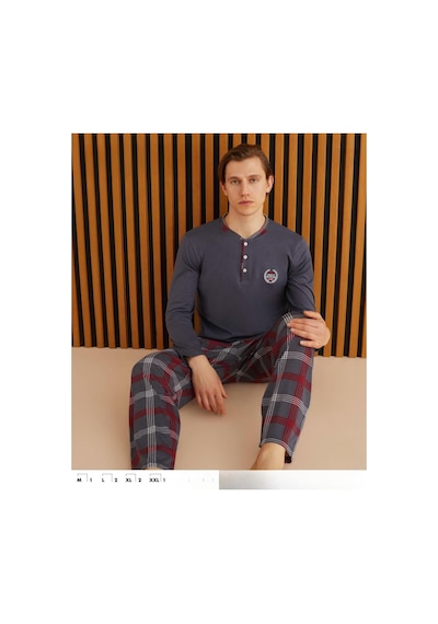 Pijamoni Erkek Süprem Uzun Kol İnce Pijama Takımı 6300 / 11 - 1 Adet 001