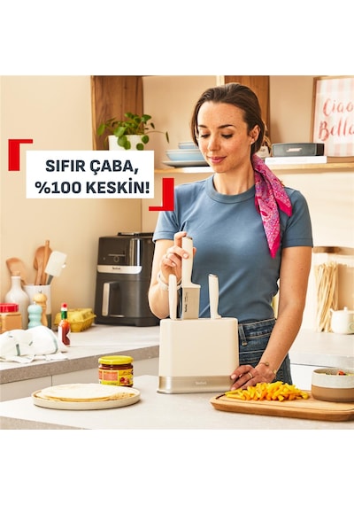 Tefal Eversharp 3'lü Entegre Otomatik Bileyicili Bıçak Seti 586917