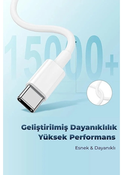 Apple Uyumlu iPhone 15 20w Usb-c Hızlı Şarj Adaptörü Ve 60w Type-c Kablo Seti Pd Destekli Şarj Cihazı