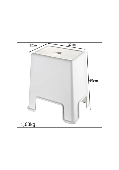 Büyük Boy Banyo Taburesi Royaleks-129 Beyaz
