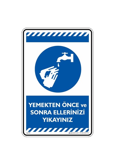 Yemekten Önce ve Sonra Ellerinizi Yıkayınız Kompozit & 35 x 50