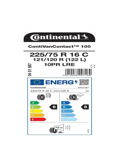 Continental 225/75 R16C 121/120R Vancontact 100 10PR Yaz Lastiği 2023