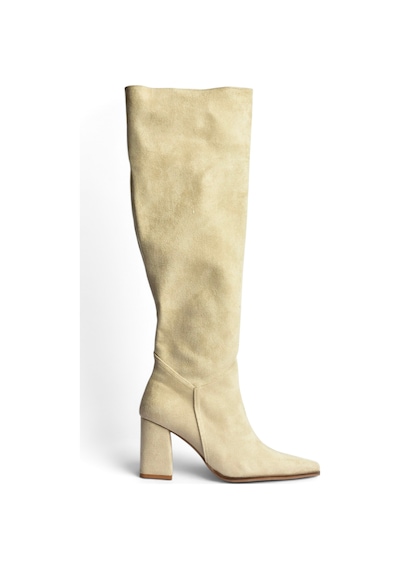 Fox Shoes Z752123202 Ten Süet Kalın Topuklu Kadın Çizme