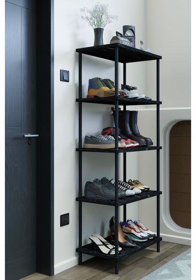 5 Raflı Çevir-kur Ayakkabılık Metal Gövde Çok Amaçlı Raf Ünitesi Antre, Balkon, Banyo Uyumlu Dolap Siyah Mermer 5 Raflı Çevir-kur Ayakkabılık Metal Gövde Çok Amaçlı Raf Ünitesi Antre, Balkon, Banyo Uyumlu Dolap Siyah Mermer