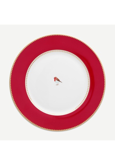 Kırmızı Porselen Yemek Tabağı 26,5 Cm