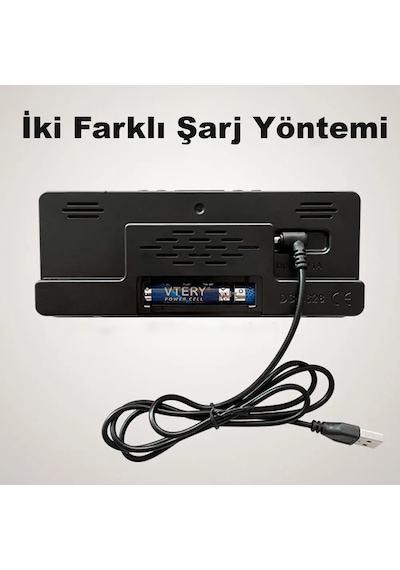 Techtic Masa Saati Derece Alarm Takvim Pil Dahil Değildir +şarjlı