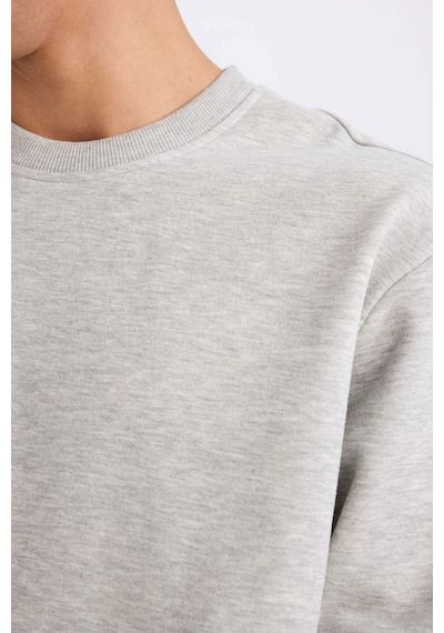 DeFacto Oversize Geniş Kalıp Bisiklet Yaka Kalın Basic Düz Sweatshirt E5955AX24WNGR384 Gri DeFacto Oversize Geniş Kalıp Bisiklet Yaka Kalın Basic Düz Sweatshirt E5955AX24WNGR384 Gri