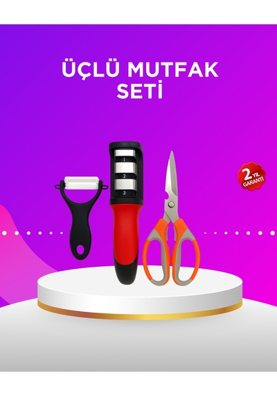 Çok Amaçlı Mutfak Makas Seti Paslanmaz Çelik Ve Ergonomik Tasarım Beyaz