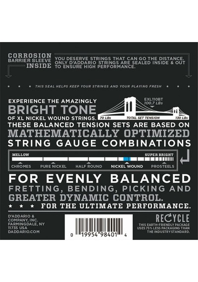 D'addario Exl110Bt Nickel Wound. Balanced Tension Regular Light