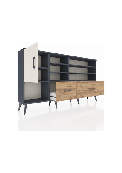 Arges Konsol 8 Raflı 2 Çekmeceli Tek Kapaklı 176x30x99 Antrasit-aytaşı/çam Aytası/atlas Çam - Antrasıt Arges Konsol 8 Raflı 2 Çekmeceli Tek Kapaklı 176x30x99 Antrasit-aytaşı/çam Aytası/atlas Çam - Antrasıt