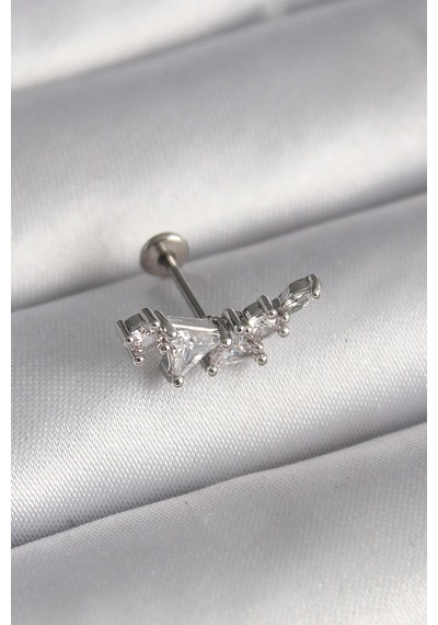316l Çelik Gümüş Renk Zirkon Taşlı Tragus Piercing Elk-bjtıeg Çok Renkli 50859771