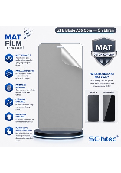 Zte Blade A35 Core Uyumlu Ön Yüzey Mat Hidrojel Ekran Koruyucu 05890050