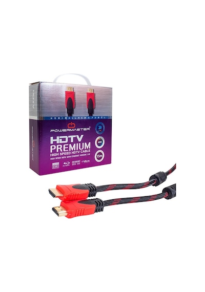 Powermaster 15 Metre Hdmi Kablo Örgülü 3D Hd Kablo