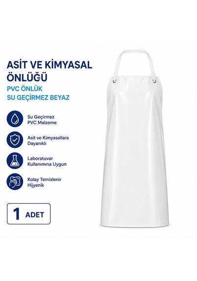 Asit Ve Kimyasal Önlüğü - Pvc Önlük Su Geçirmez Beyaz