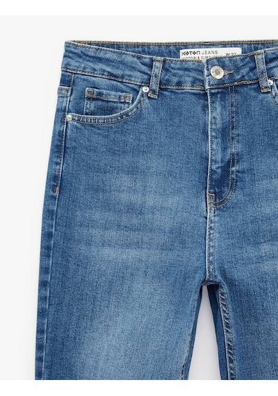Koton Slim Fit Yüksek Bel Pamuklu İspanyol Paça Denim Pantolon - Flare Jeans Orta İndigo 6sal40188md İndigo Koton Slim Fit Yüksek Bel Pamuklu İspanyol Paça Denim Pantolon - Flare Jeans Orta İndigo 6sal40188md İndigo