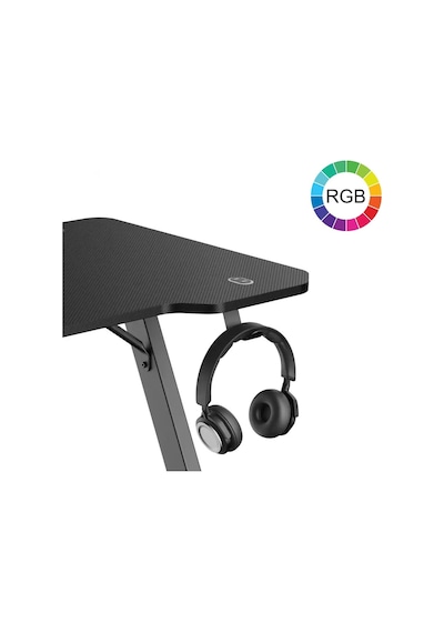 Vıyero Armor Gd-12002e-2-blk Z Ayak Rgb Karbon Fıber E-spor Oyuncu Masası Siyah