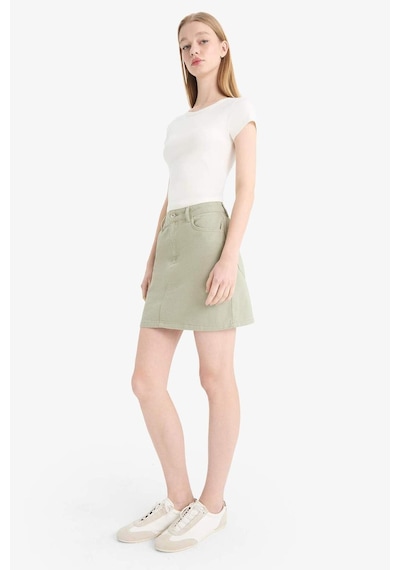 DeFacto Coool Normal Bel Gabardin Mini Etek E5346AX25SPGN497 Yeşil
