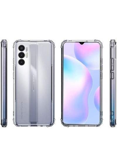 Tecno Pova 3 Kılıf Şeffaf Anti Şok Kamera Korumalı Telefon Kılıfı Kapak