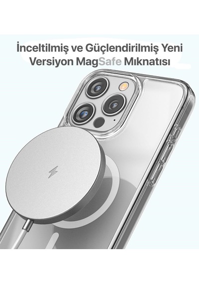 Apple Uyumlu iPhone 15 Kılıf Magsafe Özellikli Darbe Emici Şeffaf