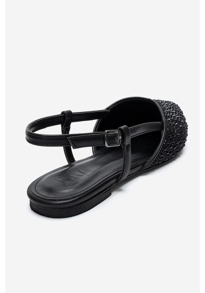 Luvi Shoes Rexton Siyah Taşlı Kadın Sandalet