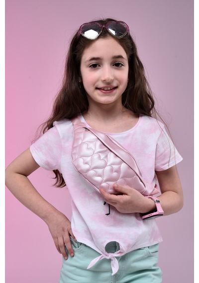 İcone Bag Icone Çocuk Kalp Kapitone Detaylı Bel Çantası Pembe
