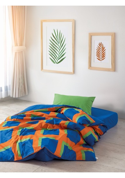 Cozy Home Popping Colors Tek Kişilik Lastikli Çarşaflı Nevresim Takımı Venus Mavi