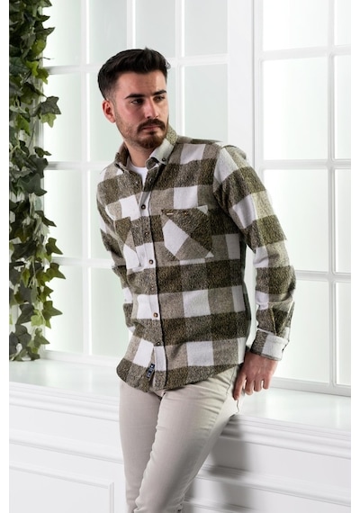 Dorss Slimfit Çift Cepli Ekoseli Erkek Oduncu Gömlek (516451181)