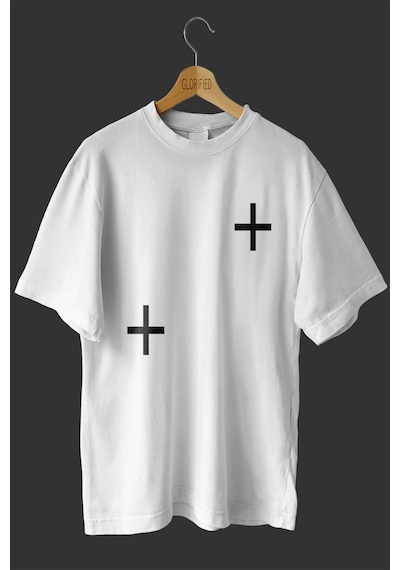 Noıssey -wed Artılı Tasarım Baskılı Oversize T-shirt Tişört Beyaz