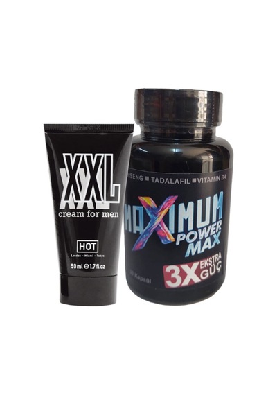 Hotxxl 50 Ml Erkeğe Hacimdestek Kremi + 1 Adet 3x Black Box Maximum 30 Lu Set