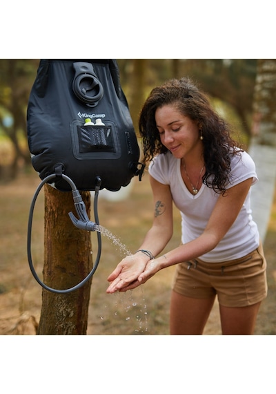 Kingcamp Deluxe Solar Shower 20 L Kamp Duşu Siyah
