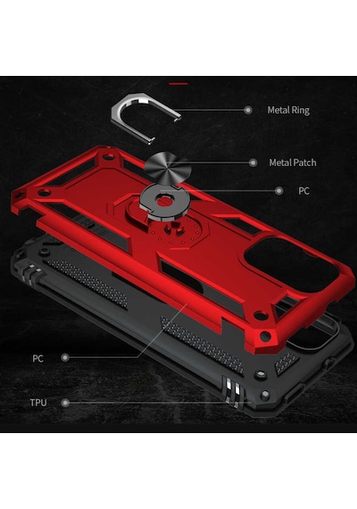 Xiaomi Redmi Note 10 Pro Yüzüklü Standli Vega Kilif Ekran Koruyu 510330651