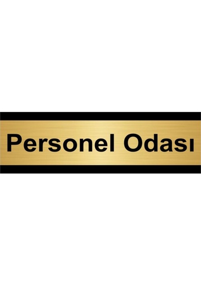 Personel Odası 5x20cm Altın Renk Metal Yönlendirme Levhası