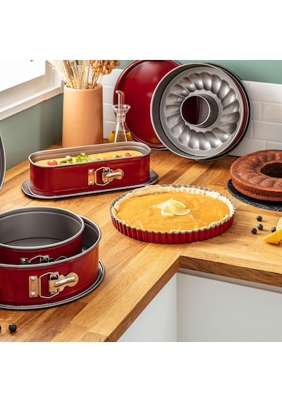 Tr Delibake Savarin Kek Kalıbı - Kırmızı - 28 Cm Genel