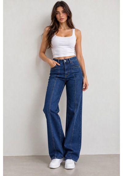 Zdnjeans Kadın Mavi Palazzo Jean Pantolon