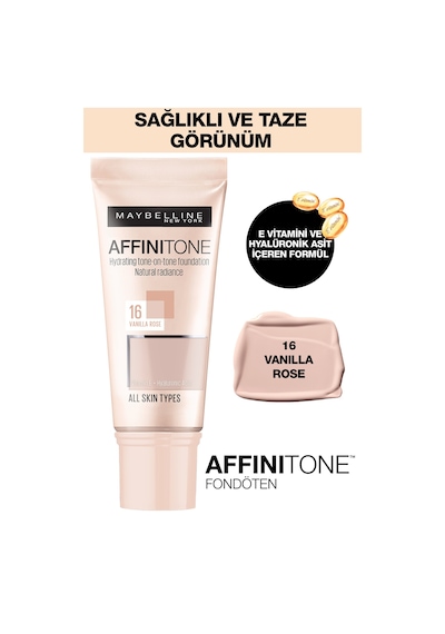 Maybelline New York Affinitone Fondöten 16 Vanilla Rose 30 ML