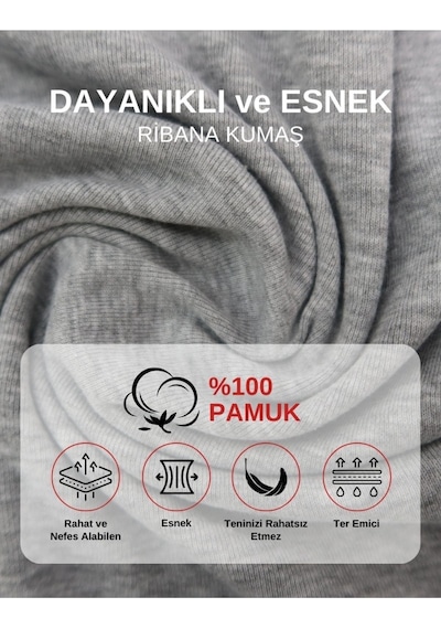Alya Underwear Erkek Çocuk Pamuk Ribana Atlet Oval Yaka 3'lü Paket Gri-tgm
